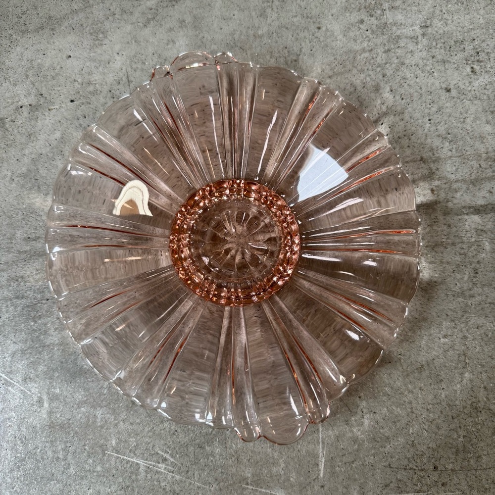 Anchor Hocking Pink Glass Serving Plate